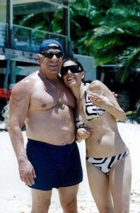 My father George and I at Catseye Beach Hamilton Island. Such a wonderful memory for me, bikinis and martinis
