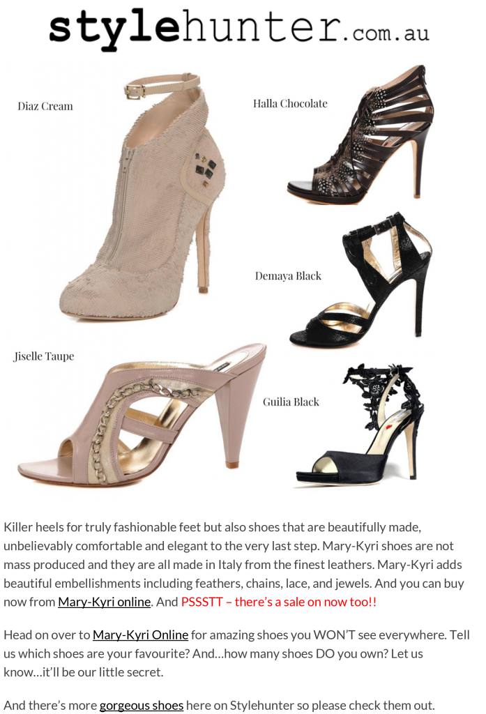 Style Hunter.com.au Features Mary-Kyri Shoes